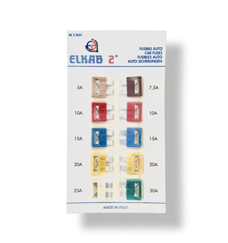 Kit Fusibili Per Auto 5A, 7,5A, 10A, 15A, 20A, 25A, 30A Fusibili Lamellari Medi Standard